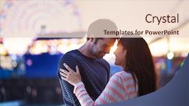  Presentation with romantic - Slide set consisting of romantic couple near santa monica background and a lemonade colored foreground