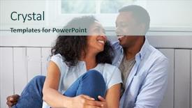  Presentation with romantic love - PPT layouts having romantic couple relaxing in chair background and a sky blue colored foreground