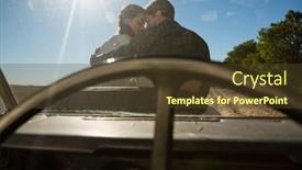  Presentation with windshield - Presentation theme featuring romantic-couple-seen-through background and a tawny brown colored foreground