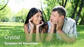  Presentation with summer time - Colorful theme enhanced with romantic-couple-spending-time-together backdrop and a seafoam green colored foreground