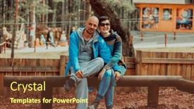  Presentation with weekend - Slide deck enhanced with romantic-couple-spending-time background and a tawny brown colored foreground