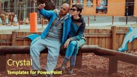  Presentation with weekend - PPT theme having romantic-couple-spending-time background and a tawny brown colored foreground