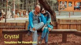  Presentation with weekend - Presentation design enhanced with romantic-couple-spending-time background and a tawny brown colored foreground