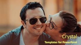  Presentation with weekend - PPT theme featuring romantic-couple-spending-time background and a tawny brown colored foreground