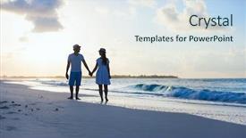  Presentation with romantic beach - Cool new slides with yacare caiman crocodile in wetlands in the pantanal paraguay backdrop and a tawny brown colored foreground