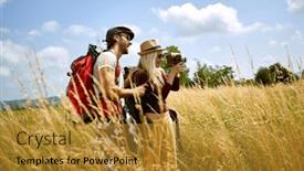  Presentation with romantic - PPT theme featuring romantic-couple-with-a-camera background and a gold colored foreground