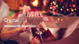  Presentation with romantic - Theme with romantic couple with red wine background and a coral colored foreground