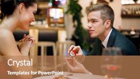  Presentation with romantic - PPT layouts featuring romantic date at the restaurant background and a coral colored foreground