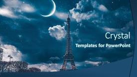  Presentation with eiffel tower paris france - Colorful PPT layouts enhanced with romantic-destination-of-eiffel-tower backdrop and a ocean colored foreground