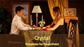 Presentation with candlelight dinner - Theme featuring romantic dinner for couple restaurant background and a tawny brown colored foreground