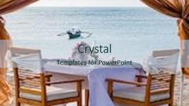  Presentation with romantic beach - Beautiful slide deck featuring romantic dinner setting on the beach at sunset backdrop and a lemonade colored foreground