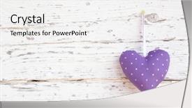  Presentation with clouds in heart shape - Presentation design featuring romantic dotted heart shape hanging background and a white colored foreground