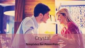  Presentation with tea cake - PPT layouts having romantic evening date in restaurant happy young couple with wine glass tea and cake background and a coral colored foreground