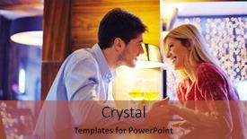  Presentation with tea cake - Cool new PPT theme with romantic evening date in restaurant backdrop and a red colored foreground