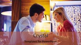  Presentation with tea cake - Colorful PPT layouts enhanced with romantic evening date in restaurant happy young couple with wine glass tea and cake backdrop and a red colored foreground