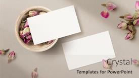 Presentation with wedding card - Slide deck having romantic-feminine-floral-business-card background and a soft green colored foreground