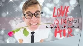  Presentation with shimmering - Cool new presentation theme with romantic geeky hipster against shimmering light design on grey backdrop and a coral colored foreground