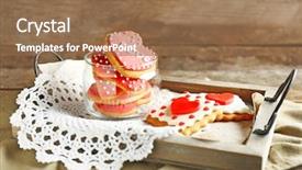  Presentation with valentines day - PPT theme consisting of romantic gift - heart shaped cookies for valentines background and a  colored foreground