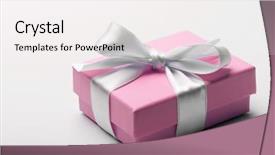  Presentation with luxury - Audience pleasing PPT theme consisting of romantic gift - luxury box tied backdrop and a white colored foreground