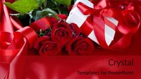  Presentation with romantic gift - Amazing slide deck having romantic gift - valentine backdrop and a  colored foreground