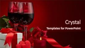  Presentation with wedding invitation card - Theme featuring romantic greeting card wedding invitation background and a wine colored foreground