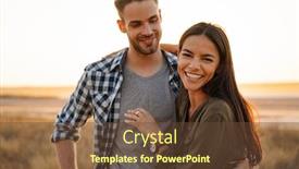 Presentation with romantic - Slide deck having romantic-happy-couple-hugging background and a tawny brown colored foreground