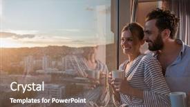  Presentation with romantic birthday couple celebrate - Cool new slides with romantic happy young couple enjoying backdrop and a gray colored foreground