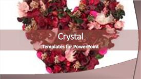  Presentation with heart flowers - Cool new theme with romantic heart made out of flowers and herbs isolated on white backdrop and a red colored foreground