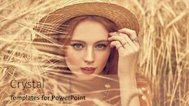  Presentation with hippie - Presentation theme enhanced with romantic-hippie-girl-sitting background and a coral colored foreground