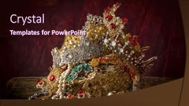  Presentation with gems - PPT layouts featuring romantic-image-of-a-treasure background and a wine colored foreground