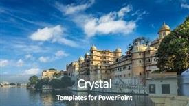  Presentation with udaipur - Theme with romantic india luxury tourism concept background and a ocean colored foreground