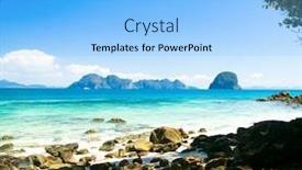  Presentation with heaven - PPT layouts having romantic island heaven on earth background and a light blue colored foreground