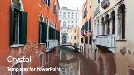  Presentation with city buildings - Audience pleasing presentation consisting of romantic italian city unique venetian backdrop and a tawny brown colored foreground