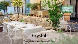  Presentation with pizzeria - Audience pleasing PPT layouts consisting of romantic italian street cafe ristorante backdrop and a light gray colored foreground