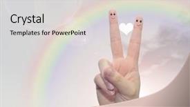  Presentation with family valentine - Audience pleasing presentation consisting of coming soon written on glass by man in studio backdrop and a light gray colored foreground.