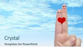  Presentation with family valentine - Slide set enhanced with romantic love couple young family background and a cool aqua colored foreground