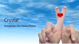  Presentation with family valentine - Colorful presentation design enhanced with romantic love couple young family backdrop and a light blue colored foreground