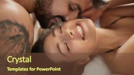  Presentation with romantic love - PPT theme consisting of romantic love of young couple background and a tawny brown colored foreground