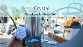  Presentation with luxury yacht - PPT layouts having romantic-luxury-evening-on-cruise background and a cool aqua colored foreground