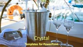  Presentation with luxury yacht - PPT layouts enhanced with romantic-luxury-evening-on-cruise background and a tawny brown colored foreground