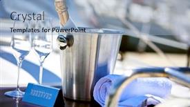  Presentation with luxury yacht - Slide set consisting of romantic-luxury-evening-on-cruise background and a light blue colored foreground