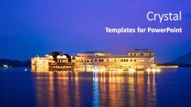  Presentation with udaipur - Colorful presentation design enhanced with romantic-luxury-india-travel-tourism backdrop and a cobalt blue colored foreground
