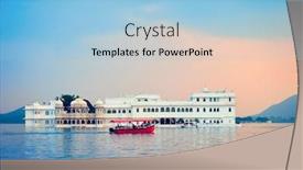  Presentation with lake front - Amazing slide set having romantic-luxury-india-travel-tourism backdrop and a light blue colored foreground