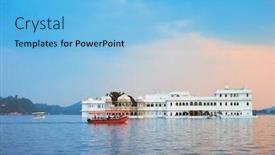  Presentation with udaipur - Cool new slides with romantic-luxury-india-travel-tourism backdrop and a light blue colored foreground