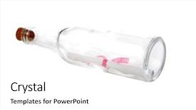  Presentation with text message - PPT theme with romantic message in a bottle background and a white colored foreground