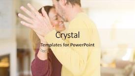  Presentation with romantic love - Presentation theme having romantic middle age couple dancing background and a lemonade colored foreground