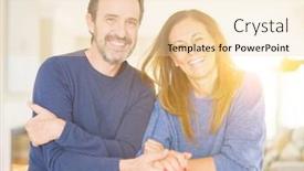  Presentation with romantic - Presentation design with romantic-middle-age-couple-sitting background and a  colored foreground