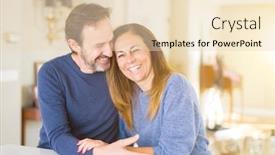  Presentation with romantic - Presentation theme consisting of romantic-middle-age-couple-sitting background and a lemonade colored foreground