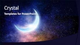  Presentation with romantic - Theme featuring romantic moon in sky background and a navy blue colored foreground