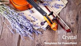  Presentation with vintage music - Slide set having romantic music - vintage composition with violin background and a coral colored foreground